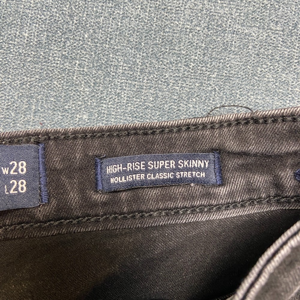 Hollister High Rise Super Skinny Jeans Womens 7S 28x28 Black Classic Stretch - Picture 9 of 14
